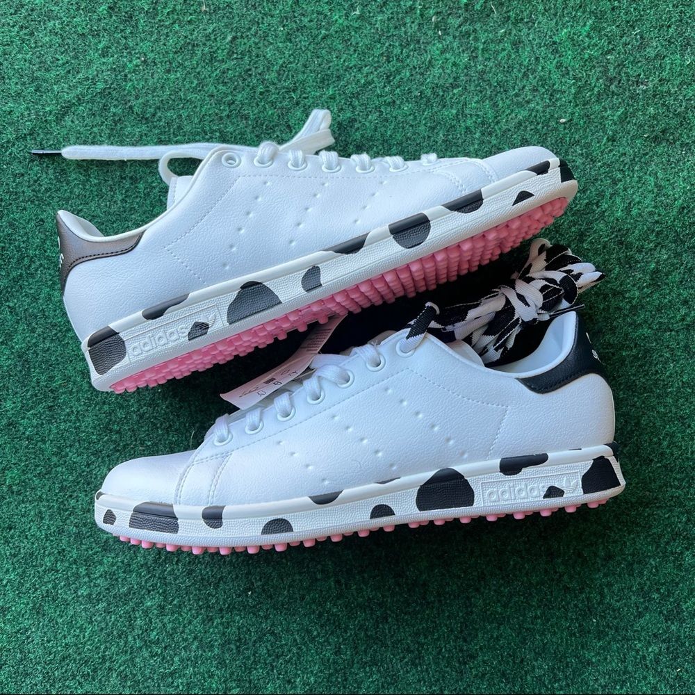Rare Stan smith adidas cow print spikeless golf shoes
